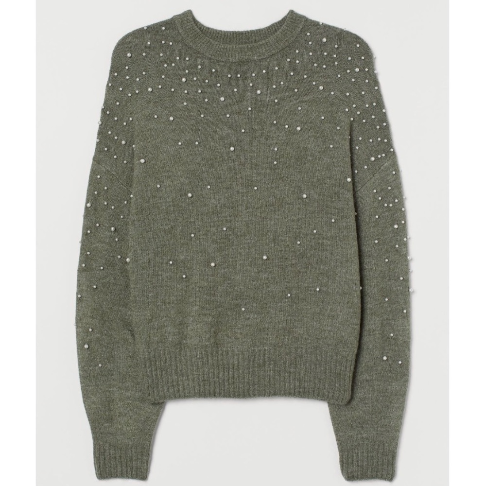 H&M | Green Knit Sweaters With Beads